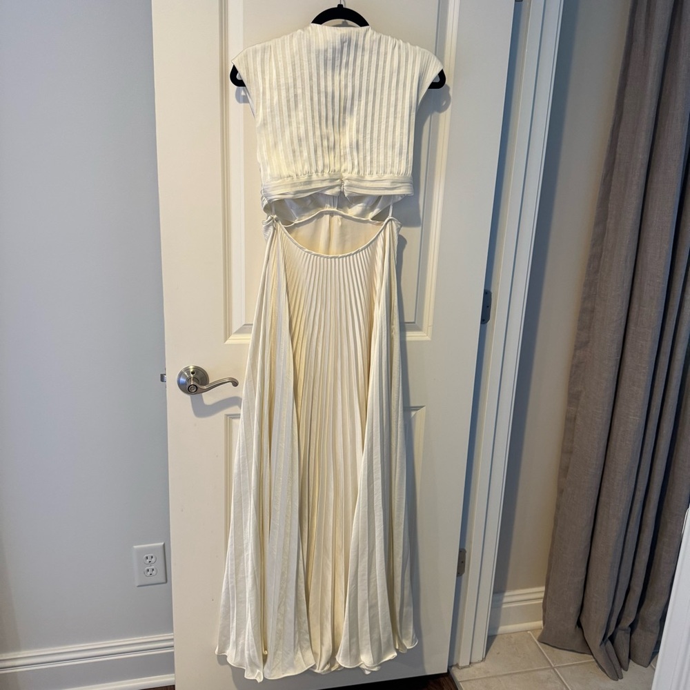 A.L.C. Ivory Pleated Maxi Dress with Twist Front Cutouts - Picture 5 of 7